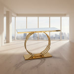 Load image into Gallery viewer, Gold Marble Top Console Table