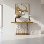 Load image into Gallery viewer, Gold Marble Top Console Table