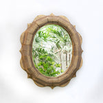 Load image into Gallery viewer, Golden Scalloped Metal Mesh Round Mirror