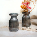 Load image into Gallery viewer, Grey Glass Bowl Vase