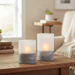 Load image into Gallery viewer, Grey Glass-Topped Candle