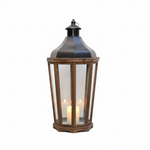 Load image into Gallery viewer, Wooden Lantern with Metal Top