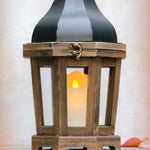 Load image into Gallery viewer, Wooden Lantern with Metal Top