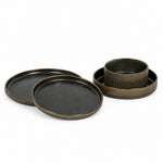 Load image into Gallery viewer, Charcoal Reed Dinnerware Set