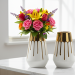 Load image into Gallery viewer, Gold Pouring White Vase