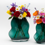 Load image into Gallery viewer, Knobby Green Glass Vase