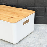 Load image into Gallery viewer, Plastic Storage Box with Bamboo Lid