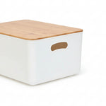Load image into Gallery viewer, Plastic Storage Box with Bamboo Lid