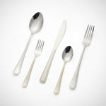 Load image into Gallery viewer, Silver with Gold Line Cutlery Set