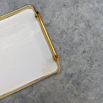 Load image into Gallery viewer, White and Gold Ceramic Serving Tray