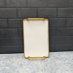 Load image into Gallery viewer, White and Gold Ceramic Serving Tray