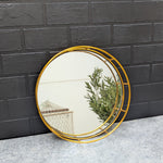 Load image into Gallery viewer, Gold Round Mirror Tray