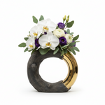 Load image into Gallery viewer, Wood and Gold design Decorative Vase
