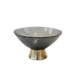 Load image into Gallery viewer, Black Glass Vase with Gold Base