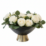 Load image into Gallery viewer, Black Glass Vase with Gold Base