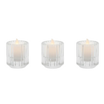 Load image into Gallery viewer, Glass Ribbed Candle Holder