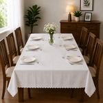 Load image into Gallery viewer, White Scalloped-Edge Tablecloth