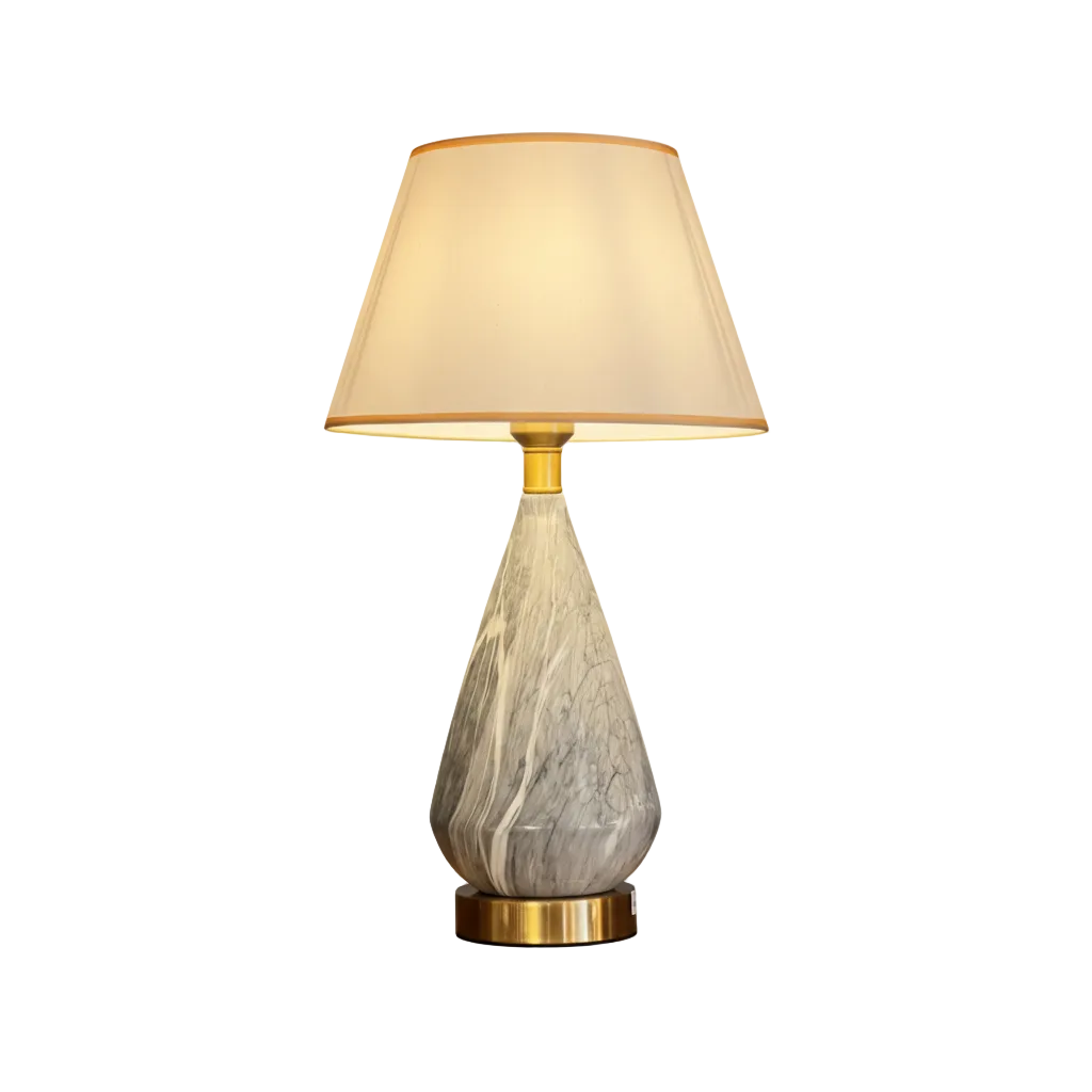 Grey Marble Teardrop Lamp