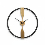 Load image into Gallery viewer, Black & Gold Round Clock