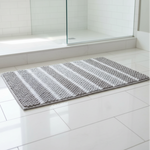 Load image into Gallery viewer, Beige & White Bathroom Carpet 45cm x75cm