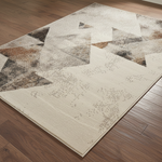 Load image into Gallery viewer, Beige Brown Geometric Rug