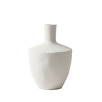 Load image into Gallery viewer, White Ribbed Ceramic Vase