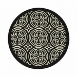Load image into Gallery viewer, Black Baroque Round Rug