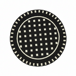 Load image into Gallery viewer, Black Grid Round Rug