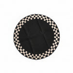 Load image into Gallery viewer, Black Check Border Round Rug