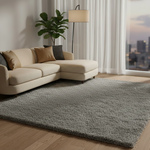 Load image into Gallery viewer, Grey High-Pile Shag Rug