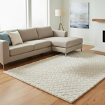 Load image into Gallery viewer, White Diamond Textured Shag Rug