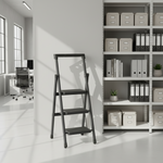 Load image into Gallery viewer, 3 Step Folding Ladder Black