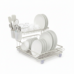 Load image into Gallery viewer, Two-Tier Silver Dish Rack