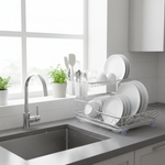 Load image into Gallery viewer, Two-Tier Silver Dish Rack