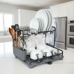 Load image into Gallery viewer, Two-Tier Black Dish Rack