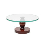 Load image into Gallery viewer, Wooden Glass-Top Cake Stand