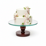 Load image into Gallery viewer, Wooden Glass-Top Cake Stand