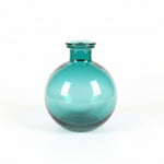 Load image into Gallery viewer, Smoke Teal Round Glass Vase