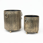 Load image into Gallery viewer, Ribbed Metal Plant Pot Holder