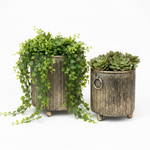 Load image into Gallery viewer, Ribbed Metal Plant Pot Holder