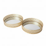 Load image into Gallery viewer, Gold Perforated Round Mirror Tray