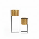 Load image into Gallery viewer, Gold Planter with Black Stand