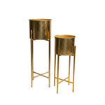 Load image into Gallery viewer, Gold Cylinder Plant Stand