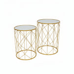 Load image into Gallery viewer, Round Gold Mirror-Top Table
