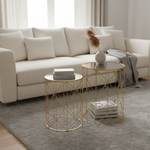 Load image into Gallery viewer, Round Gold Mirror-Top Table