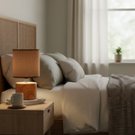 Load image into Gallery viewer, Beige Woodgrain Table Lamp