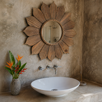 Load image into Gallery viewer, Wooden Sunflower Mirror