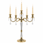 Load image into Gallery viewer, Crystal Five-Arm Gold Candelabra