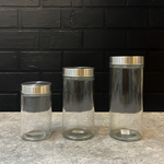 Load image into Gallery viewer, Round Glass Jar with Silver Lid