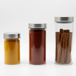 Load image into Gallery viewer, Round Glass Jar with Silver Lid